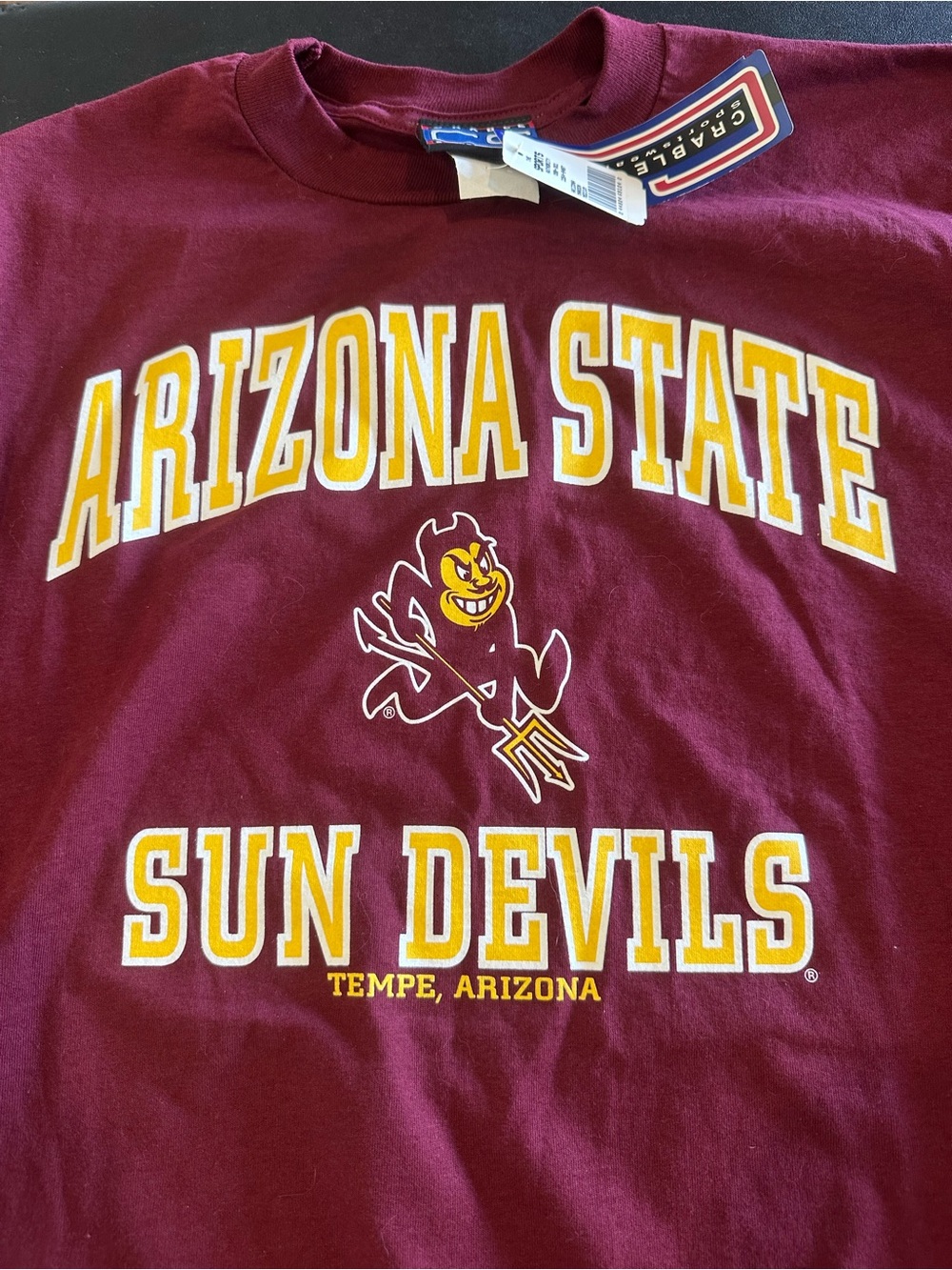 Arizona State Sun Devils Crable Sportswear Men's T‑Shirt - Maroon Size Medium - Picture 2 of 8